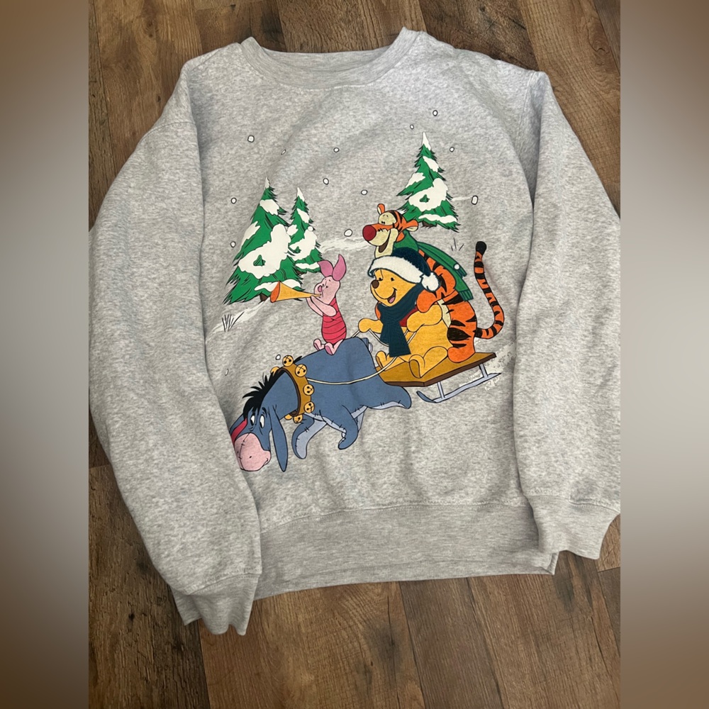 Gray Sweatshirt with Cartoon Characters